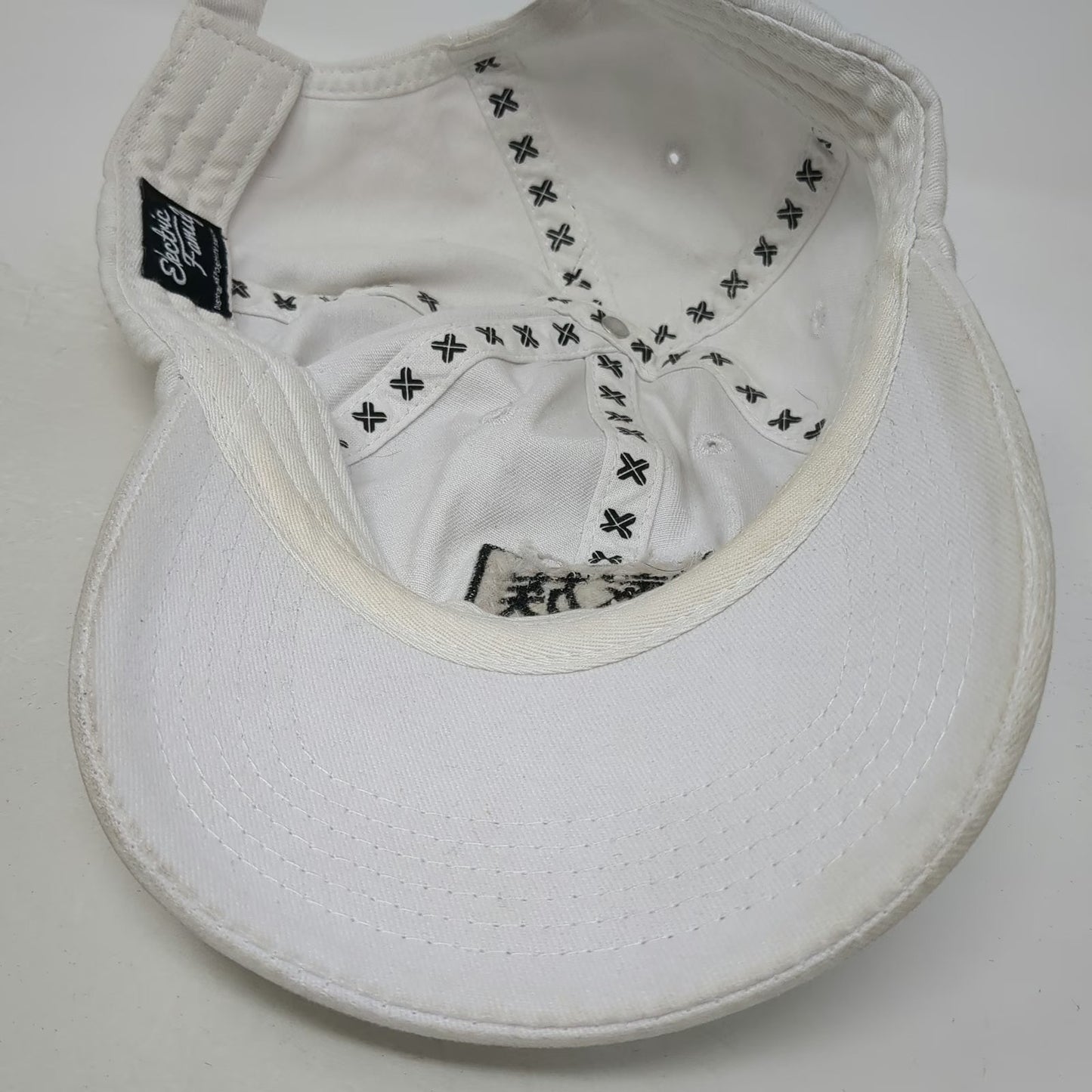 Electric Family Baseball Cap White OSFM Japanese Kanji Patch Kazoku Curved Hat