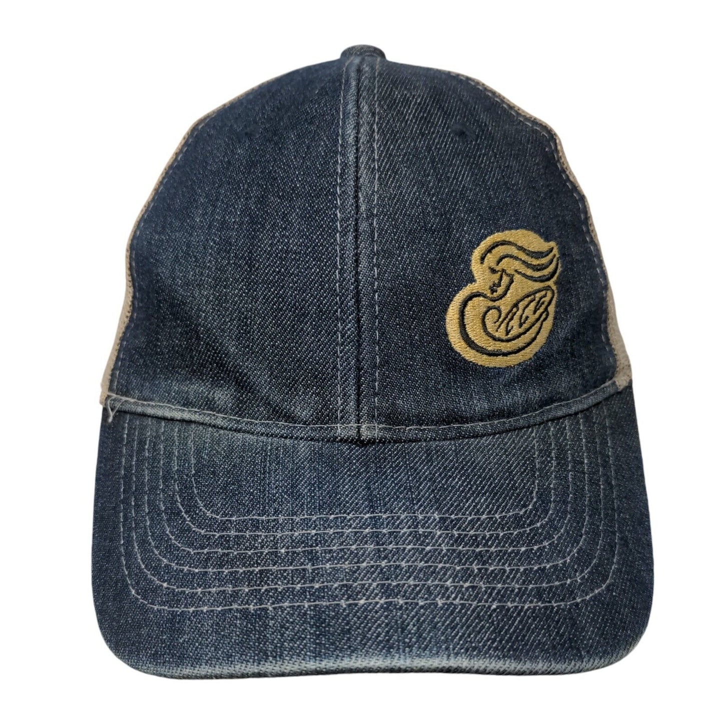 Panera Bread Strapback Trucker Hat Blue OS Adjustable Embroidered Mesh Back