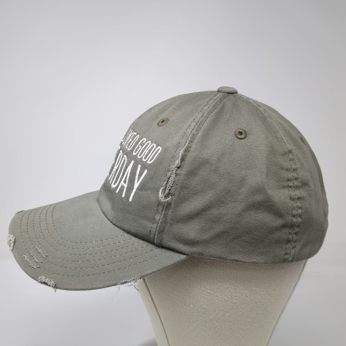 District Baseball Cap Green One Size My Hair Looked Good Yesterday Frayed Hat