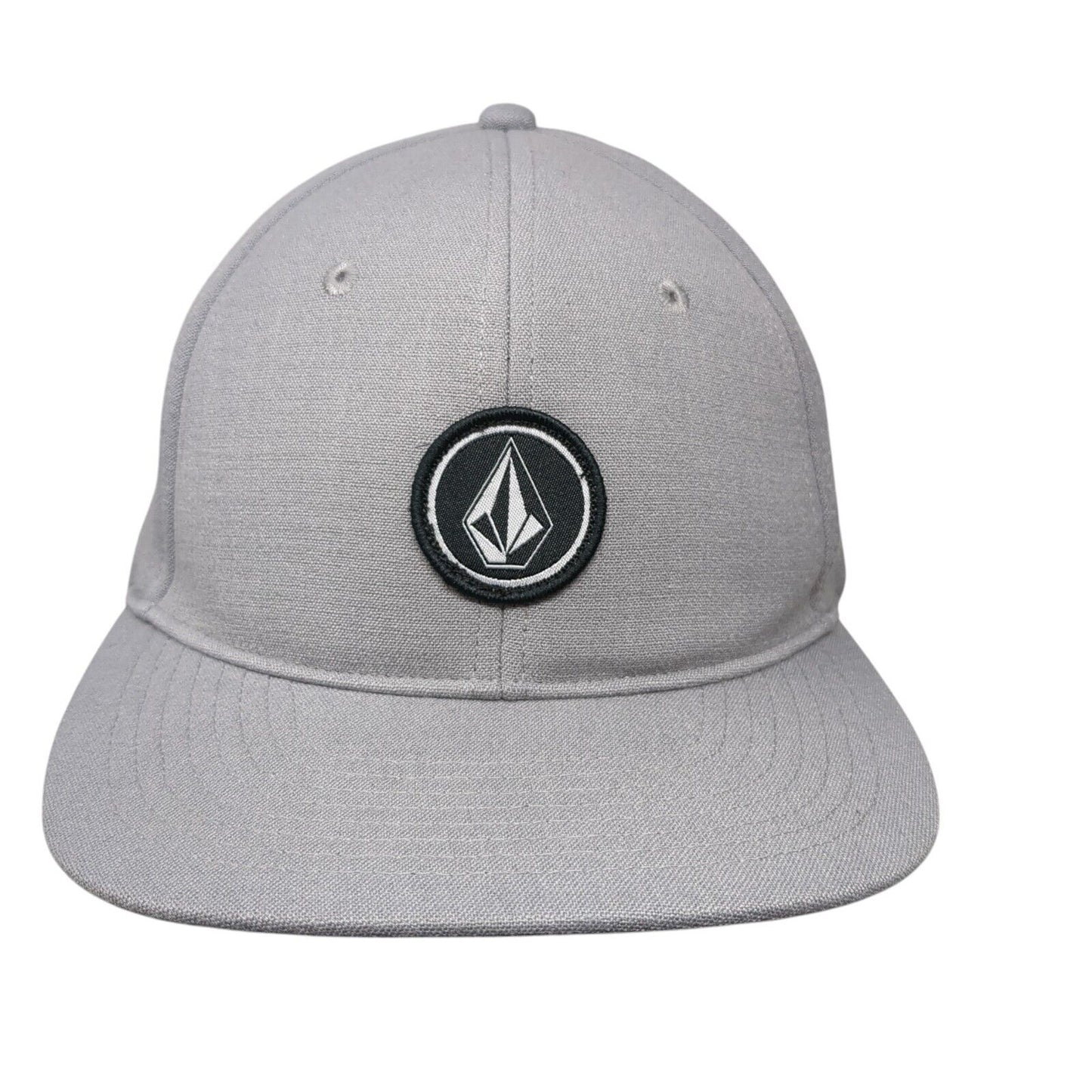 Volcom Stone Patch Fitted Hat Gray L/XL Solid 6 Panel Vent Holes