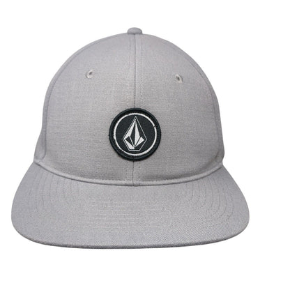 Volcom Stone Patch Fitted Hat Gray L/XL Solid 6 Panel Vent Holes