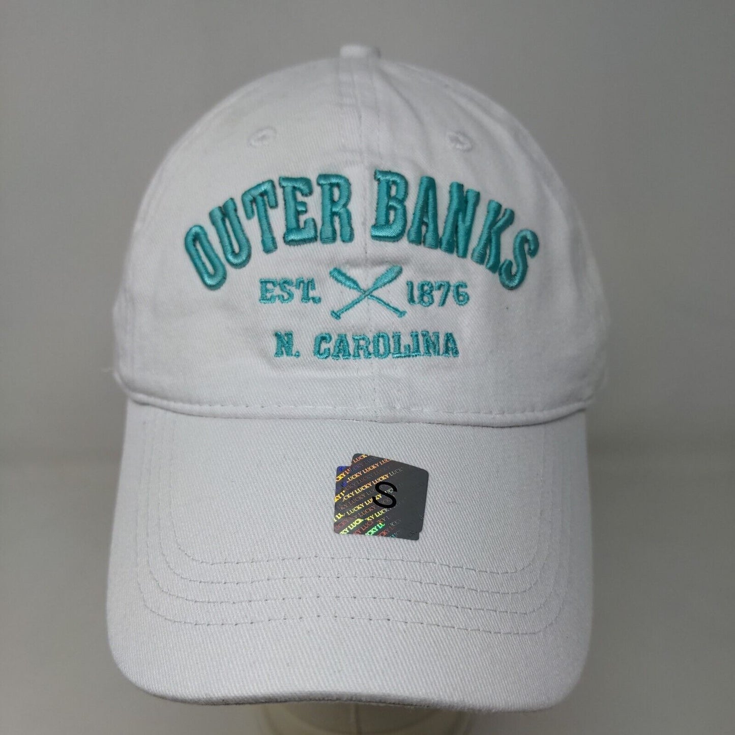 Beach Mart Men's Strapback Hat White SZ Small Embroidered Outer Banks N Carolina