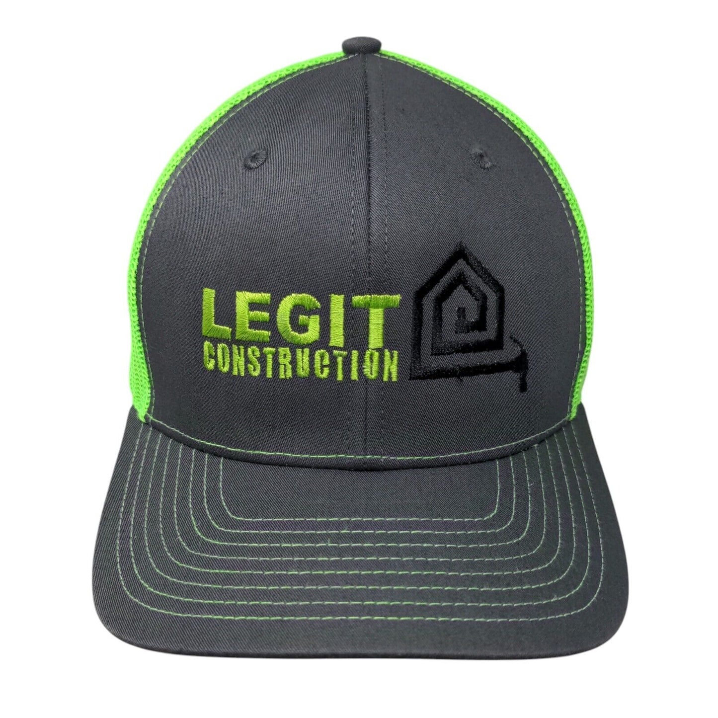 Legit Construction Snapback Trucker Hat Multicolor One Size Mesh Back