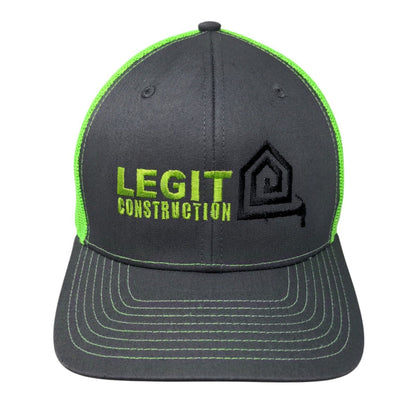 Legit Construction Snapback Trucker Hat Multicolor One Size Mesh Back