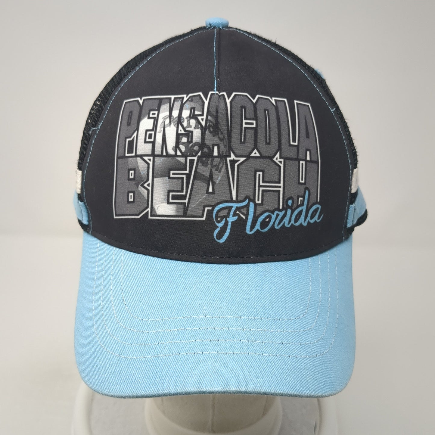 Pensacola Beach Florida Strapback Trucker Hat Multi One Size Mesh Back