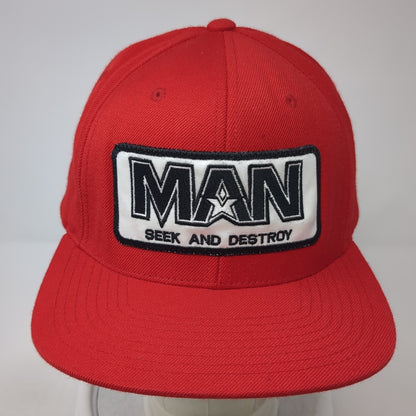 Man Seek And Destroy Snapback Hat Red One Size The Classics Yupoong