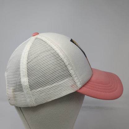 Billabong Trucker Hat Pink White One Size Snapback Mesh Back Graphic Print Sun