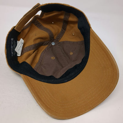 Carhartt Baseball Cap Brown One Size Leather Logo Patch Adjustable Strap Hat