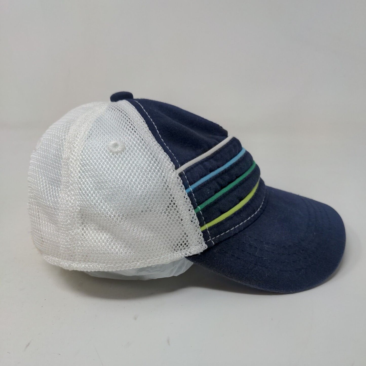 Nautica Baby Strapback Mesh Back Hat Blue White Size XS 3-12 Months Striped