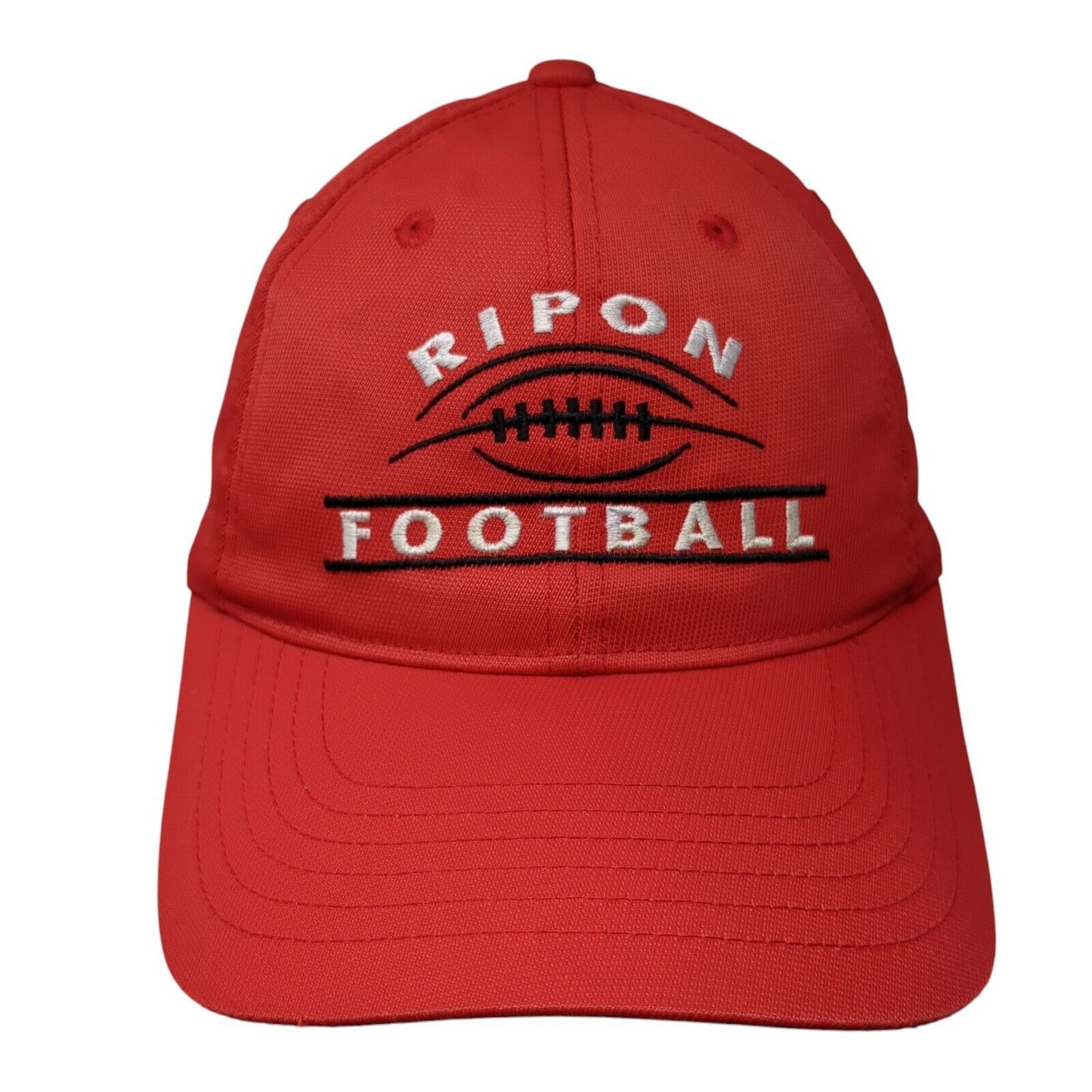 Ripon Football Strapback Hat Red One Size Adjustable Sport-Tek 6 Panel