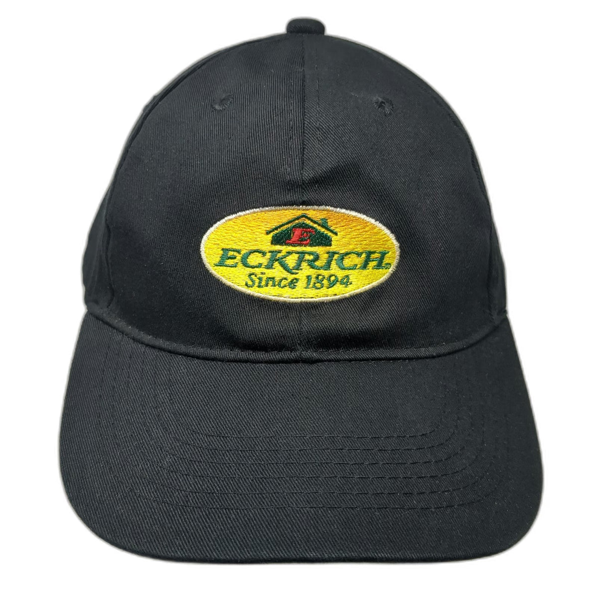 Eckrich Smoked Meats Logo Patch Baseball Cap Black One Size Strapback Hat