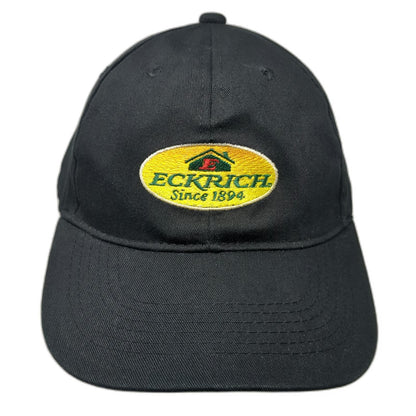Eckrich Smoked Meats Logo Patch Baseball Cap Black One Size Strapback Hat