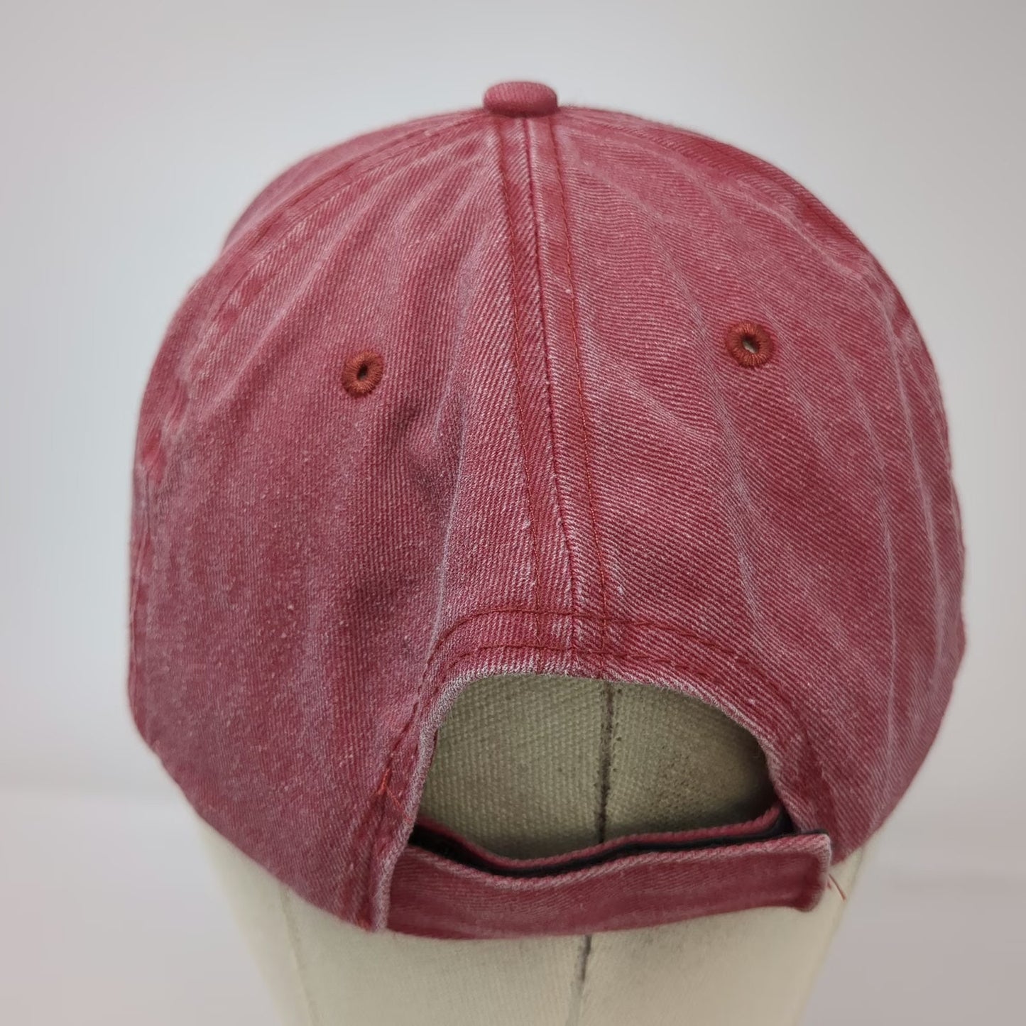 Jacobson Hat Baseball Cap Red Gray One Size Adjustable Washed Cotton Bermuda