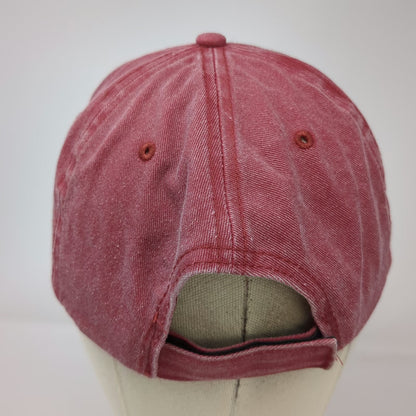 Jacobson Hat Baseball Cap Red Gray One Size Adjustable Washed Cotton Bermuda
