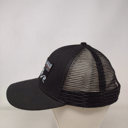 Maui Hawaii Aloha Snapback Trucker Hat Black OS Adjustable Mesh Back Blue 84