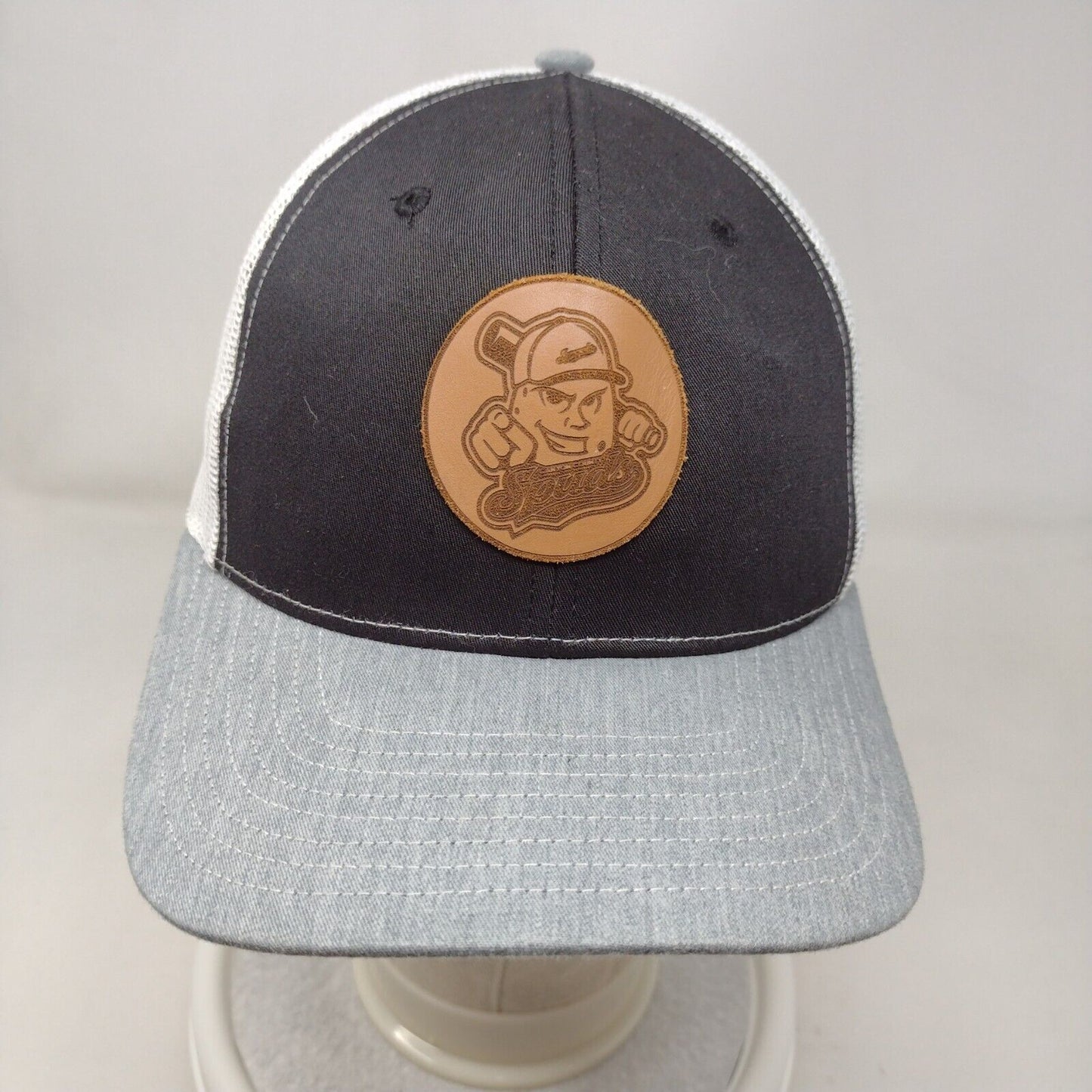 Spuds Leather Patch Snapback Trucker Hat Multi One Size Mesh Back