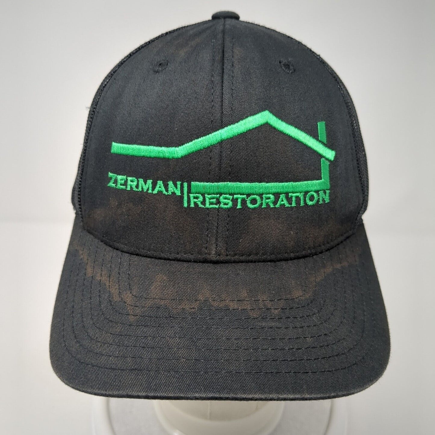 Zerman Restoration Snapback Trucker Hat Black OS Adjustable Mesh Classic Yupoong