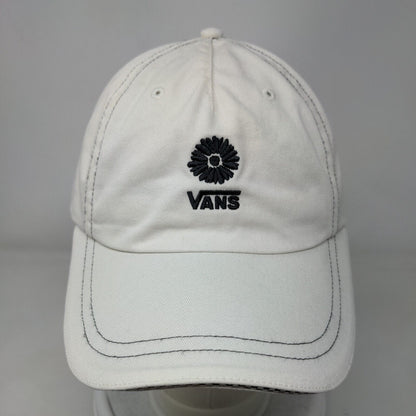 VANS Slideback Hat White One Size Adjustable Embroidered 6 Panel Cotton