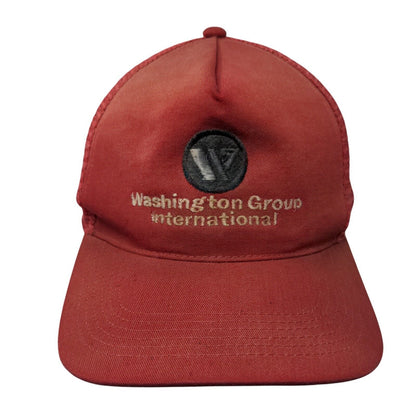 Washington Group International Snapback Trucker Hat Red One Size Solid