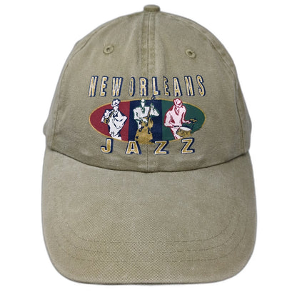 Falcon New Orleans Jazz Baseball Cap Beige One Size Leather Strapback Music Hat