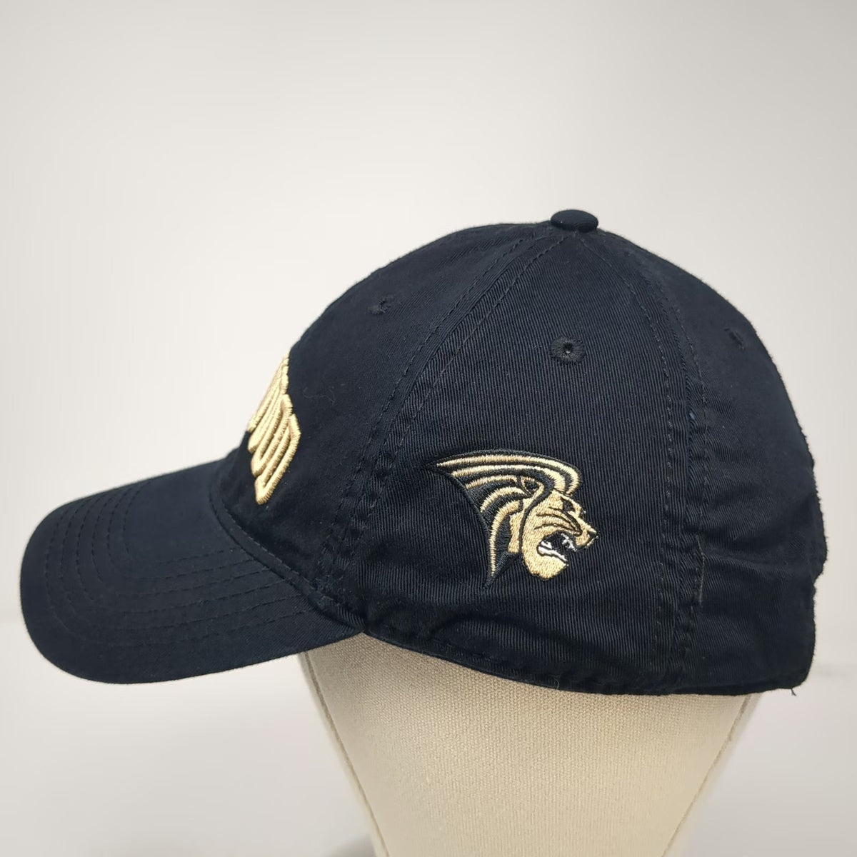 Lindenwood Lions NCAA Legacy Cap Black One Size Mascot Slideback Embroidered Hat