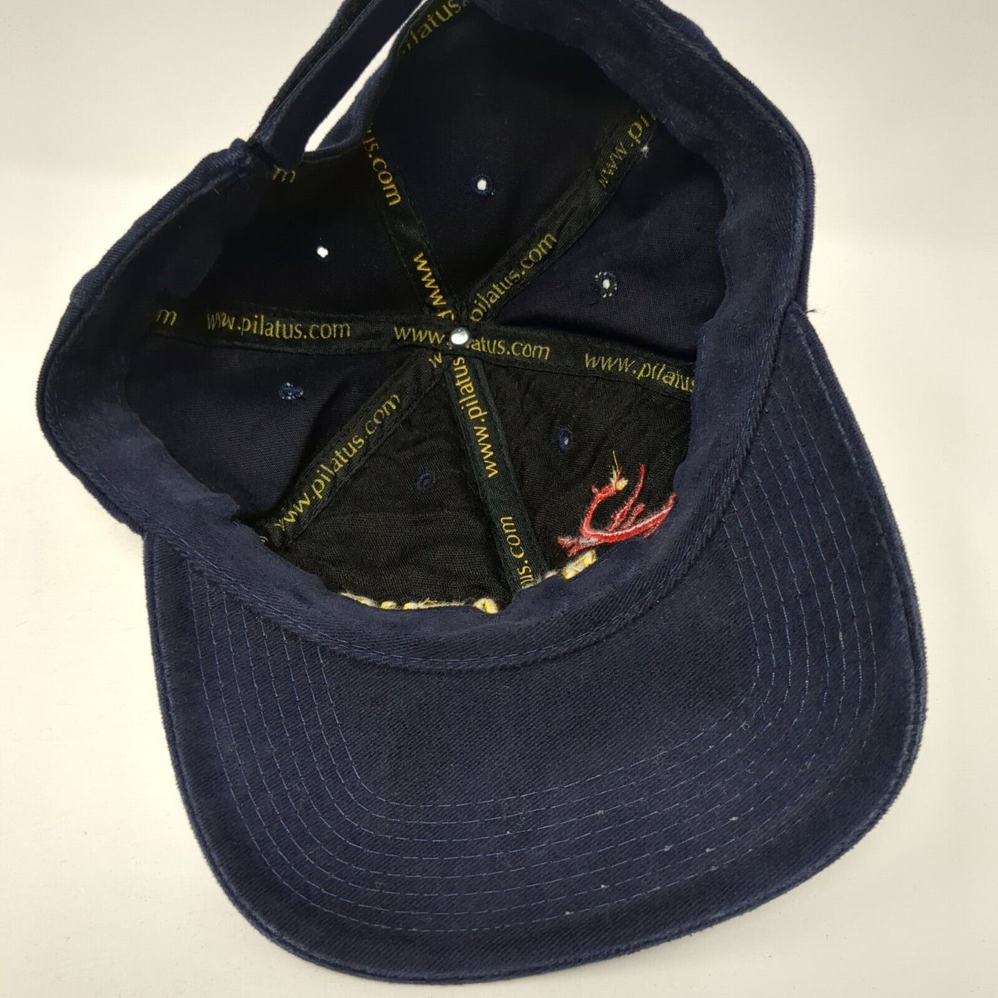 Pilatus Strapback Hat Blue One Size Adjustable Embroidered Vented Holes 6 Panel