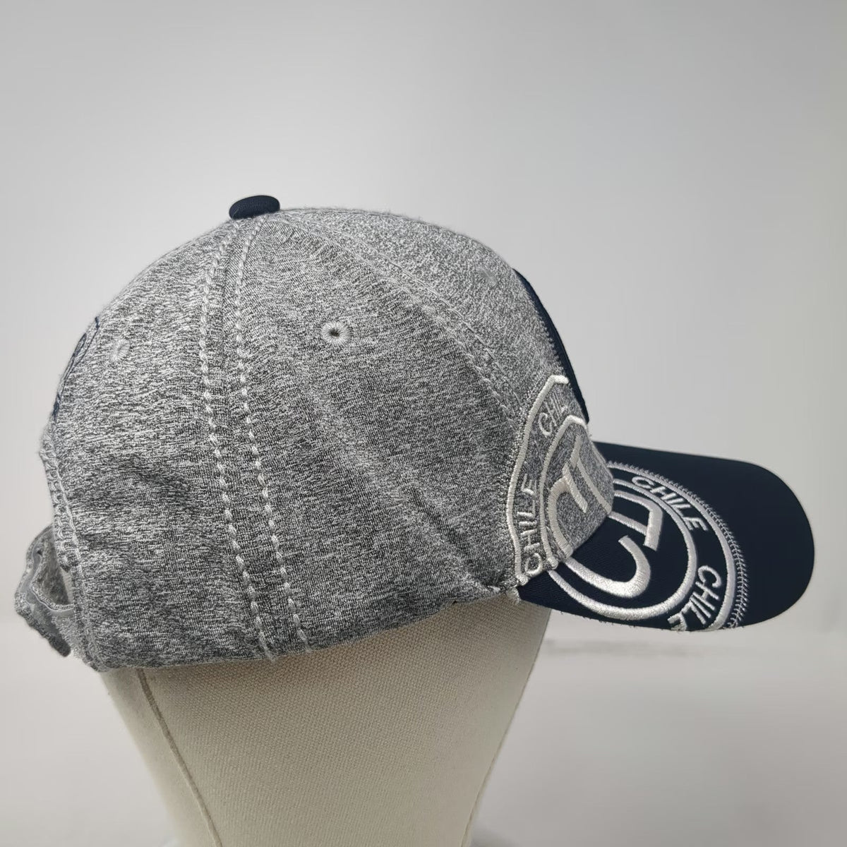 Robin Ruth Baseball Cap Gray Blue Chile Souvenir CL Patch Heathered One Size Hat