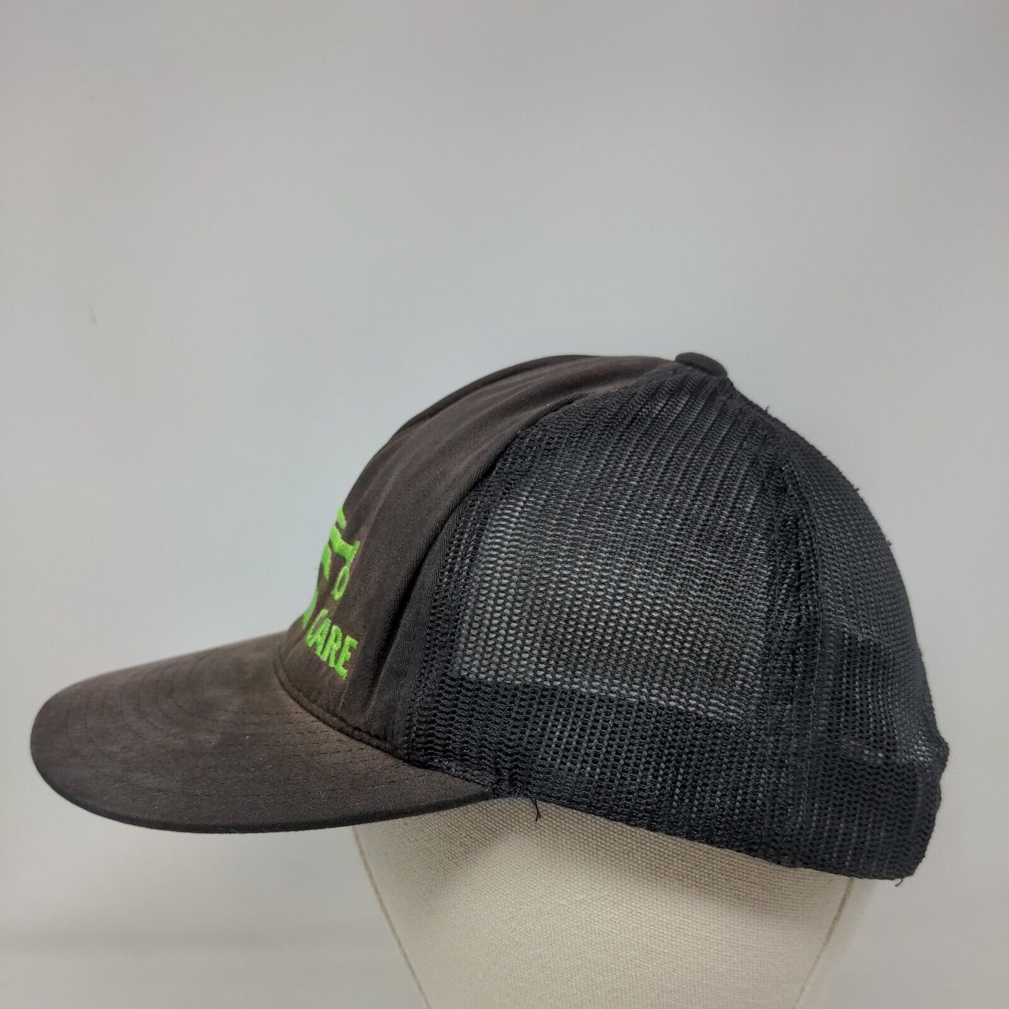 G&G Lawn Care Snapback Trucker Hat Black OSFA Embroidered Mesh Back Sport-Tek