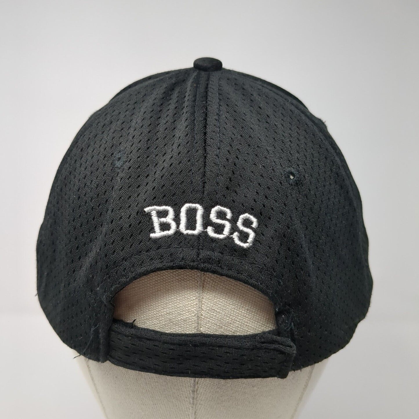 BOSS Strapback Baseball Cap Black OS Adjustable Embroidered Augusta Sportswear