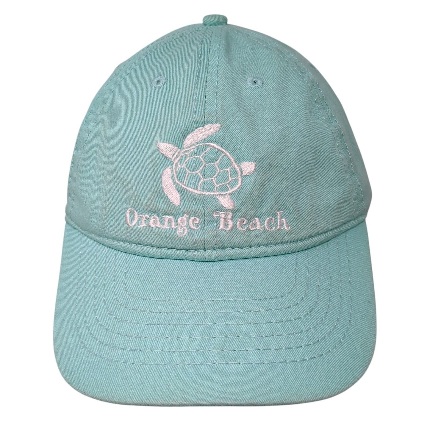 Orange Beach Sea Turtle Strapback Hat Blue One Size Solid Adjustable