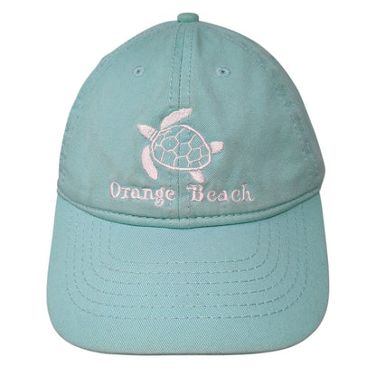 Orange Beach Sea Turtle Strapback Hat Blue One Size Solid Adjustable
