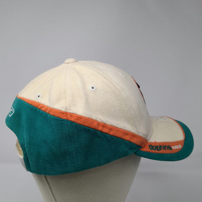 Miami Dolphins NFL Reebok Cap Hat Beige Blue Orange One Size Strapback Shield