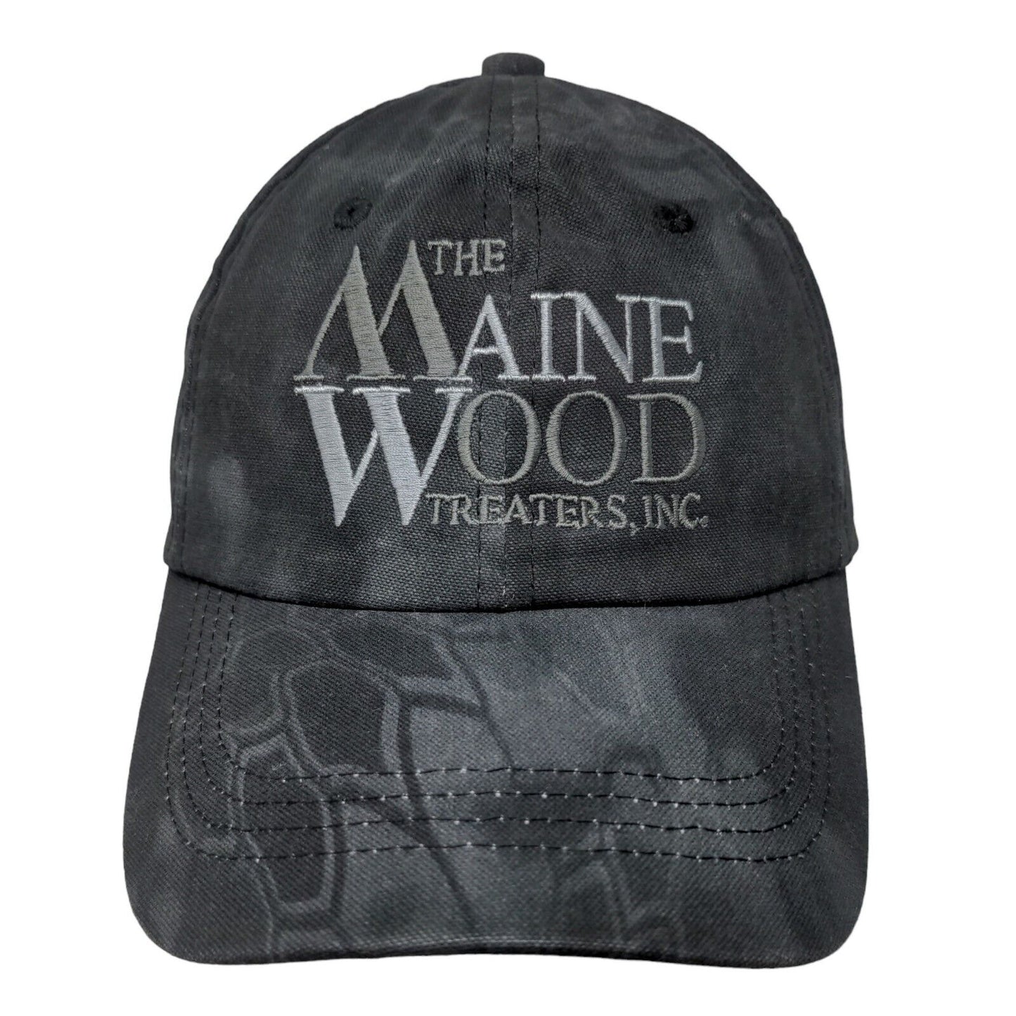 Port Authority Men's Strapback Hat Gray Maine Wood Theaters Embroidered Logo