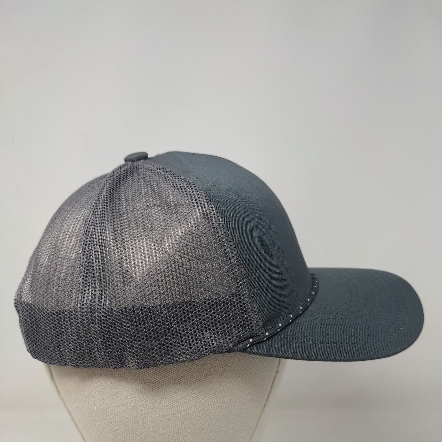 Pacific Headwear Snapback Mesh Back Braid Trucker Hat Gray One Size