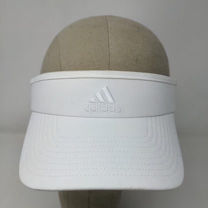 Adidas Women's Sun Visor Cap Hat White Embroidered Logo Polyester Blend