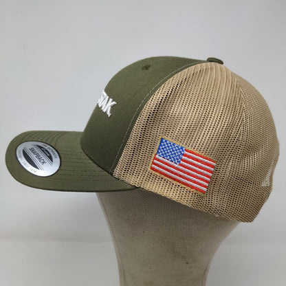 Yupoong Men's Snapback Mesh Back Hat Green Embroidered Logo EZ Stak
