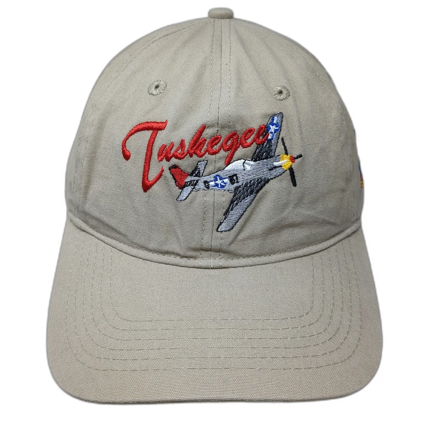 Port & Company Tuskegee 332nd P-51 Mustang Crest Beige Baseball Cap One Size hat