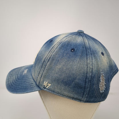 '47 MLB Los Angeles Dodgers Baseball Cap Blue One Size Distressed Denim LA Hat