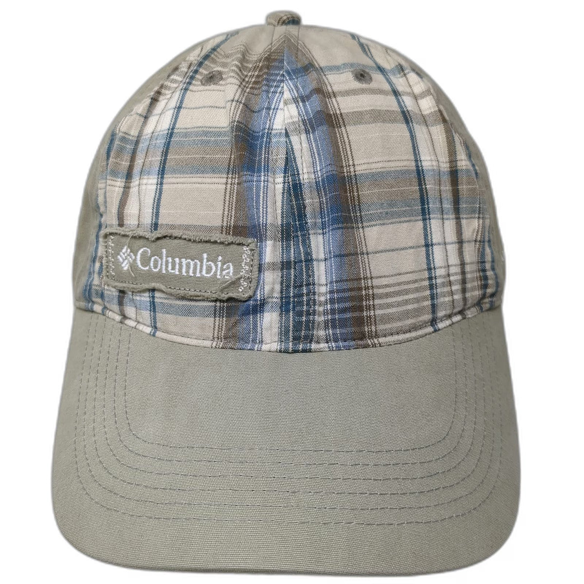 Columbia Baseball Cap Green One Size Omni-Shade Plaid Patch Slideback Hat