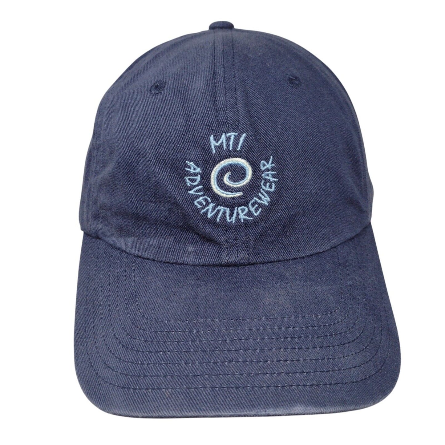 MTI Adventurewear Slideback Hat Blue One Size Adjustable Embroidered