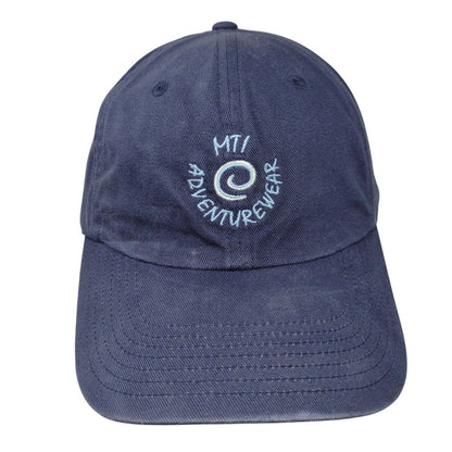 MTI Adventurewear Slideback Hat Blue One Size Adjustable Embroidered