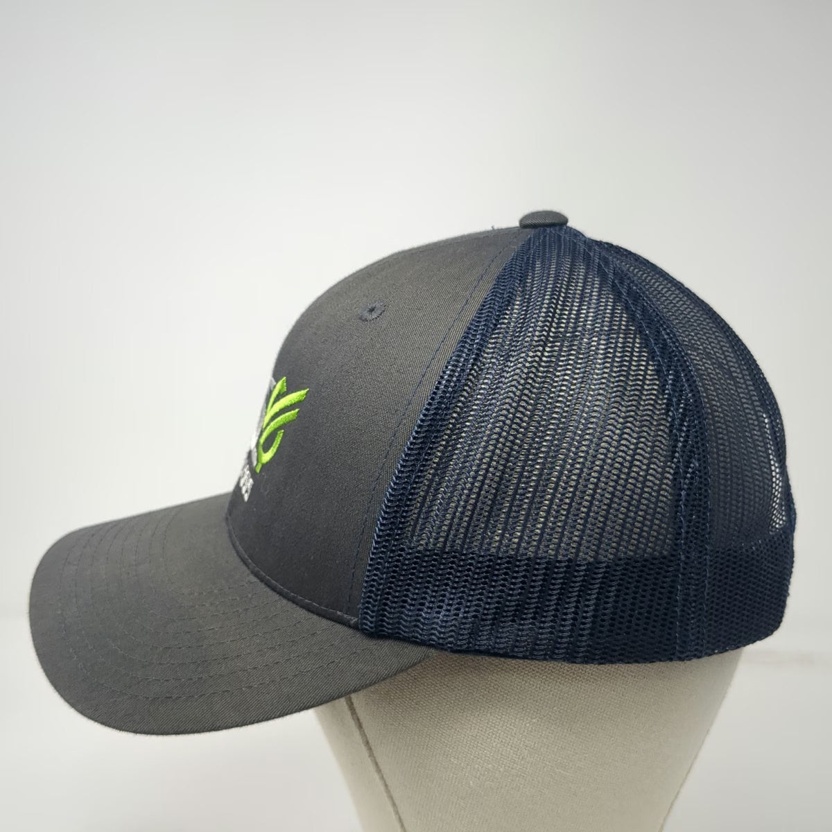 Yupoong Trucker Hat Gray Blue One Size Mesh Snapback AgQuest 25th Anniversary