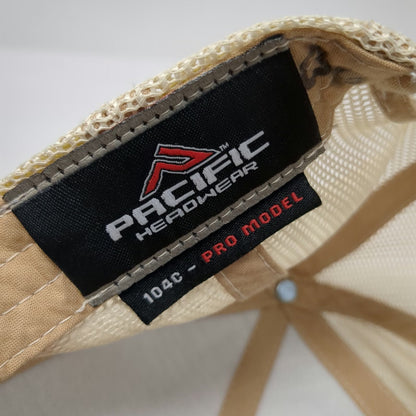 Pacific Headwear Trucker Hat Blue Gold One Size Fitness Mesh Snapback Barbell