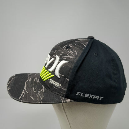 Hurley Snapback Hat Black One Size Camo Pro Flexfit 110 Flat Bill Underbrim