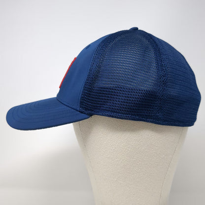 TaylorMade Baseball Cap Blue XL Mesh Team Logo Flexfit Golf Hat Curved Brim
