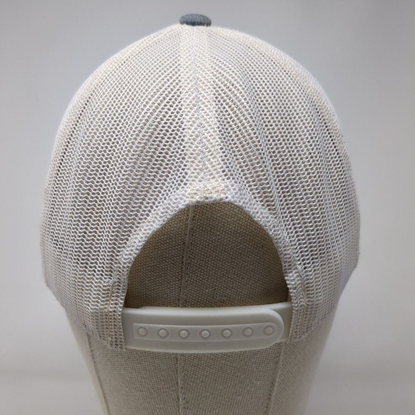 Magnolia Leather Patch Snapback Trucker Hat Gray OSFA Mesh Back Yupoong