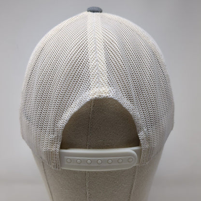 Magnolia Leather Patch Snapback Trucker Hat Gray OSFA Mesh Back Yupoong