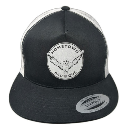 Yupoong Trucker Hat Black One Size Hometown Bar B Que Owl Logo Snapback Mesh