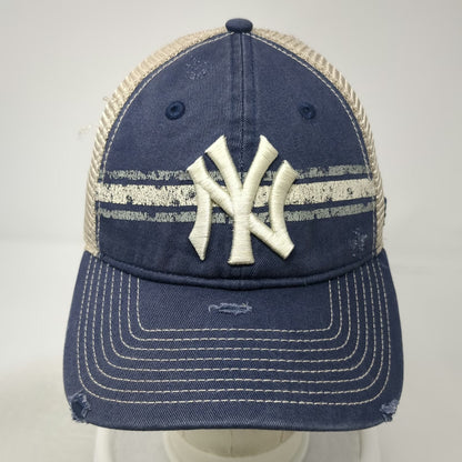Fanatics New York Yankees MLB Blue One Size Trucker Hat Distressed Snapback Mesh