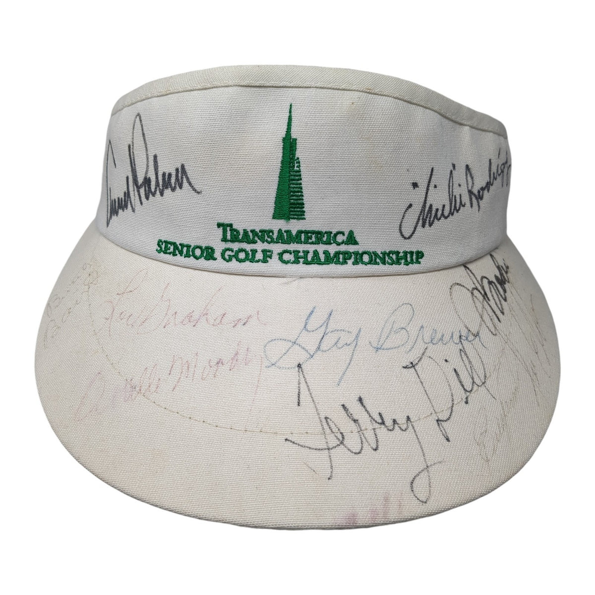 Vintage Visor Hat Signed Autographed Arnold Palmer ChiChi Rodriguez Terry Dill